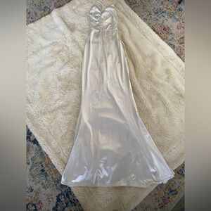 Elegant White Satin Gown